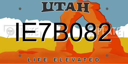 IE7B082 Utah License Plate