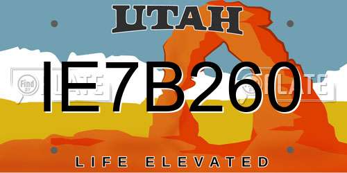 IE7B260 Utah License Plate