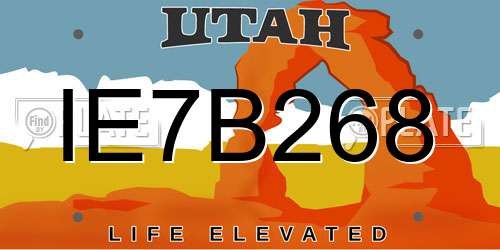 IE7B268 Utah License Plate