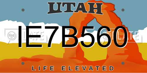 IE7B560 Utah License Plate