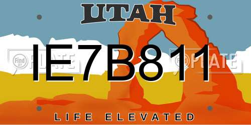 IE7B811 Utah License Plate
