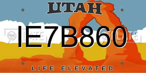 IE7B860 Utah License Plate