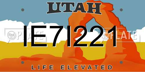 IE7I221 Utah License Plate