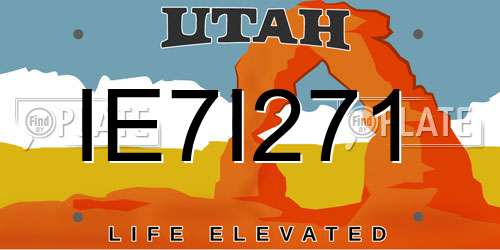IE7I271 Utah License Plate