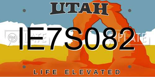 IE7S082 Utah License Plate