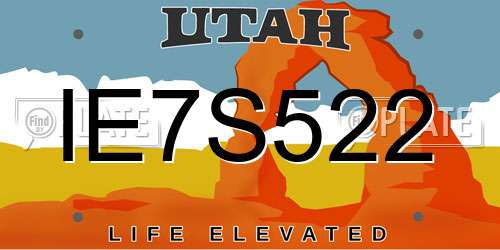 IE7S522 Utah License Plate