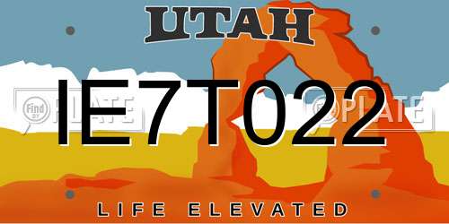IE7T022 Utah License Plate