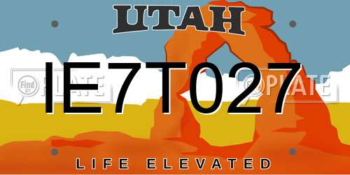 IE7T027 Utah License Plate
