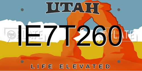 IE7T260 Utah License Plate