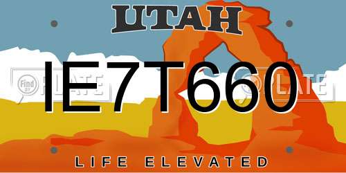 IE7T660 Utah License Plate