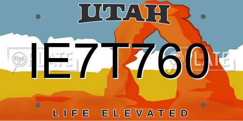 IE7T760 Utah License Plate