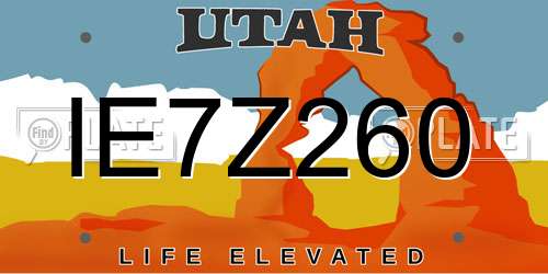 IE7Z260 Utah License Plate