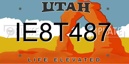 IE8T487 Utah License Plate
