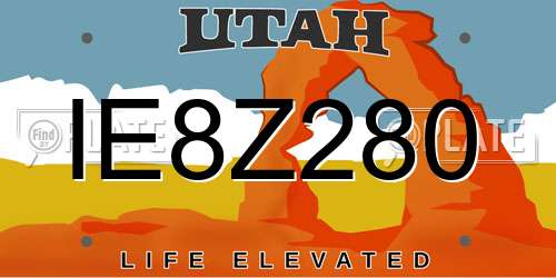 IE8Z280 Utah License Plate