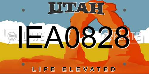 IEA0828 Utah License Plate