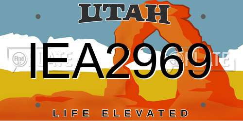 IEA2969 Utah License Plate