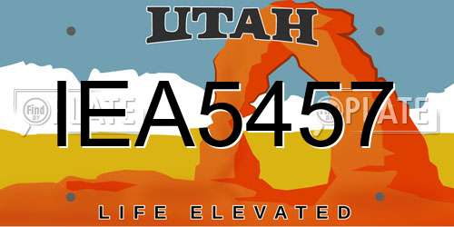 IEA5457 Utah License Plate