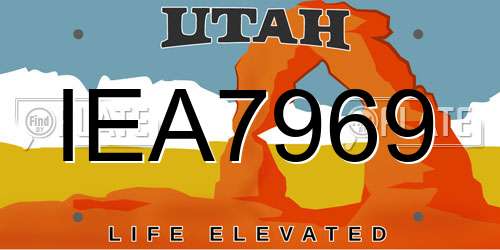 IEA7969 Utah License Plate