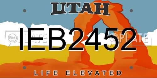 IEB2452 Utah License Plate
