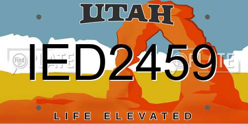 IED2459 Utah License Plate
