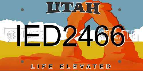 IED2466 Utah License Plate