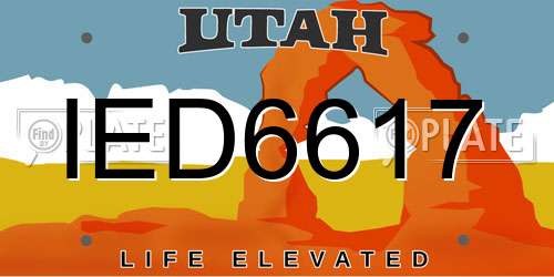 IED6617 Utah License Plate