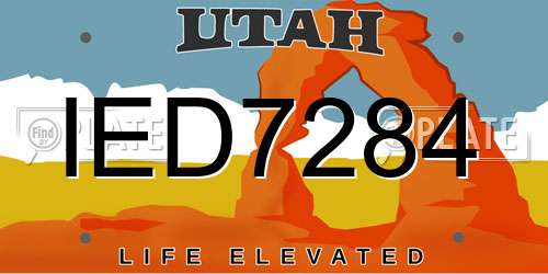 IED7284 Utah License Plate