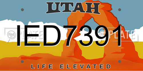 IED7391 Utah License Plate