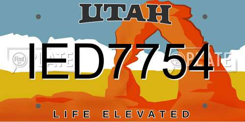 IED7754 Utah License Plate