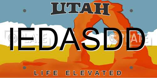 IEDASDD Utah License Plate