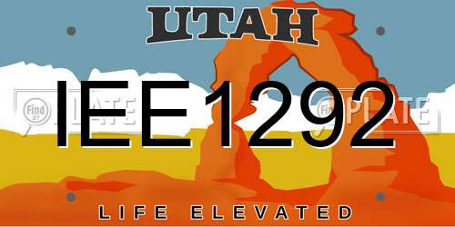 IEE1292 Utah License Plate