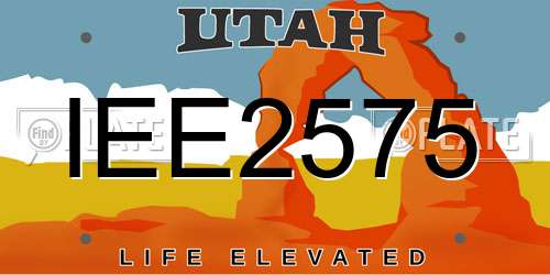 IEE2575 Utah License Plate