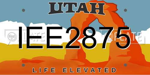 IEE2875 Utah License Plate
