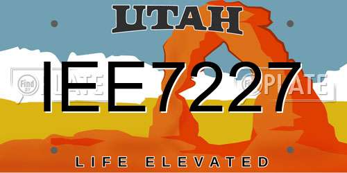 IEE7227 Utah License Plate
