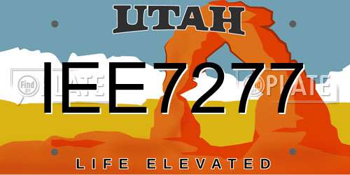 IEE7277 Utah License Plate