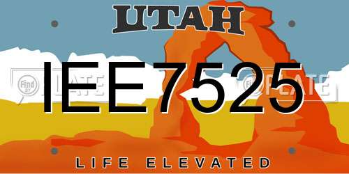 IEE7525 Utah License Plate