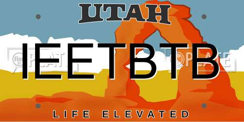 IEETBTB Utah License Plate