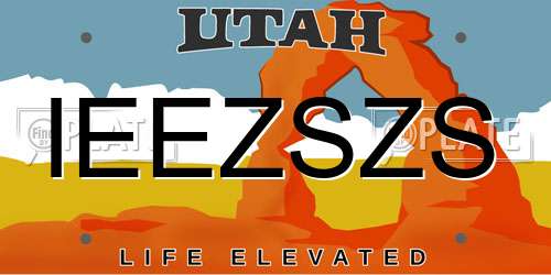 IEEZSZS Utah License Plate
