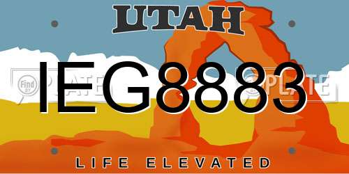 IEG8883 Utah License Plate