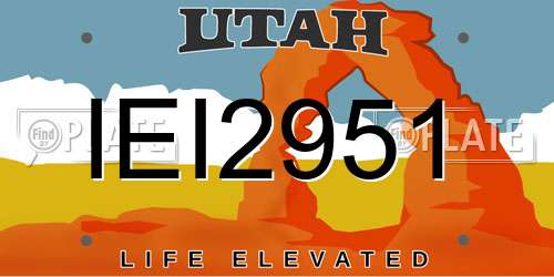 IEI2951 Utah License Plate