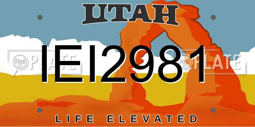 IEI2981 Utah License Plate
