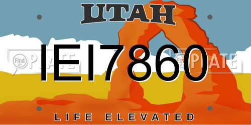IEI7860 Utah License Plate