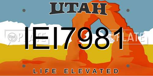 IEI7981 Utah License Plate