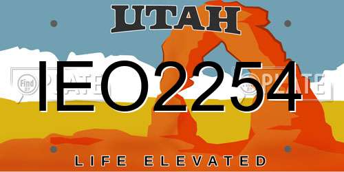 IEO2254 Utah License Plate