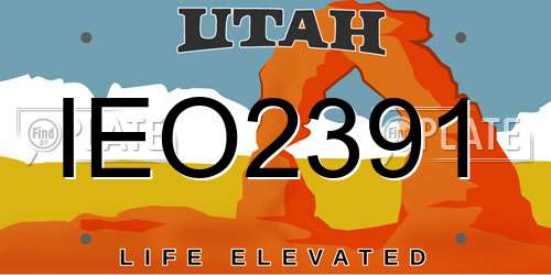 IEO2391 Utah License Plate