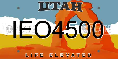 IEO4500 Utah License Plate