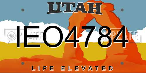 IEO4784 Utah License Plate