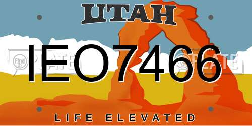 IEO7466 Utah License Plate