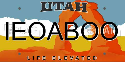 IEOABOO Utah License Plate
