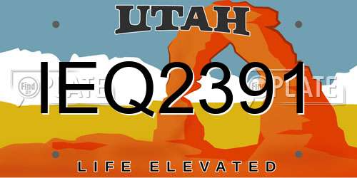 IEQ2391 Utah License Plate